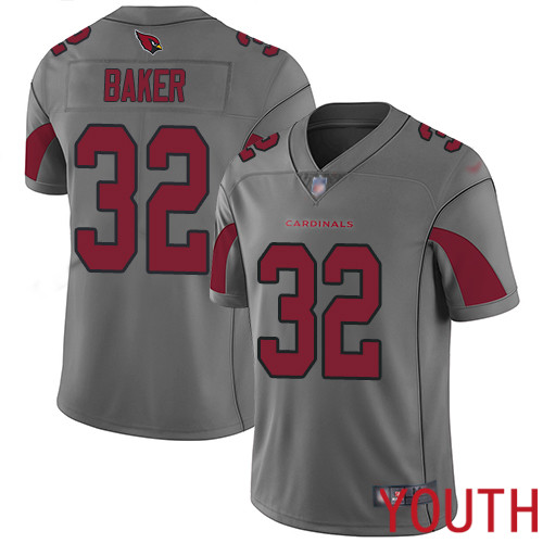 Arizona Cardinals Limited Silver Youth Budda Baker Jersey NFL Football #32 Inverted Legend->youth nfl jersey->Youth Jersey